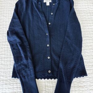 Lands' End Women's Deep Blue Cardigan